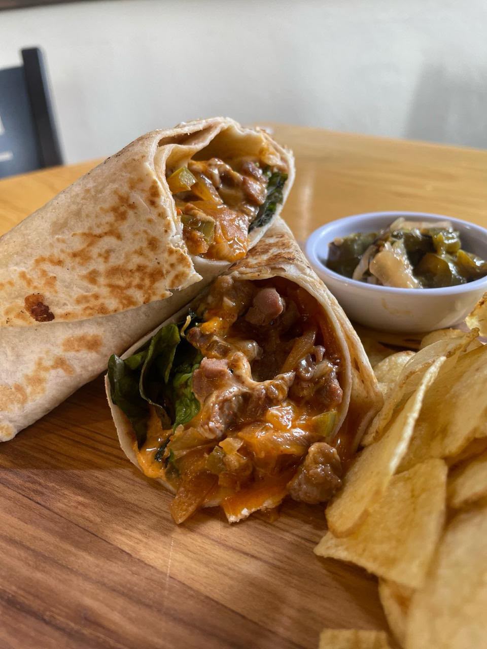 Burrito de Rudy’s con papas chip